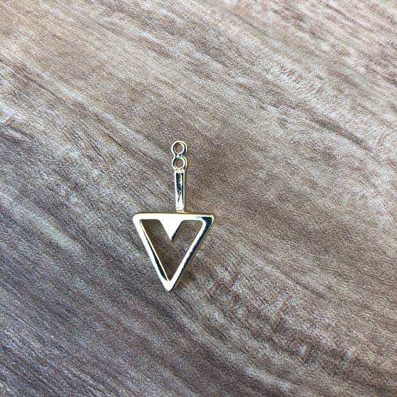 Geometric Gold Ear Jackets - Picture 4 of 6